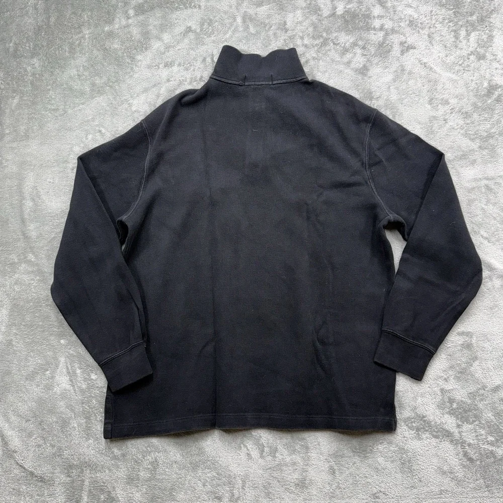Vintage Polo Ralph Lauren Black Mens Large Quarter Zip Pullover Sweater